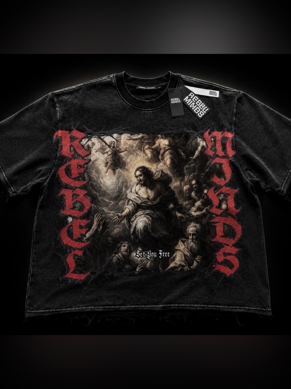 Rebel Minds ‘Set You Free’ Graphic Tee In Vintage Black - Size M - NWT